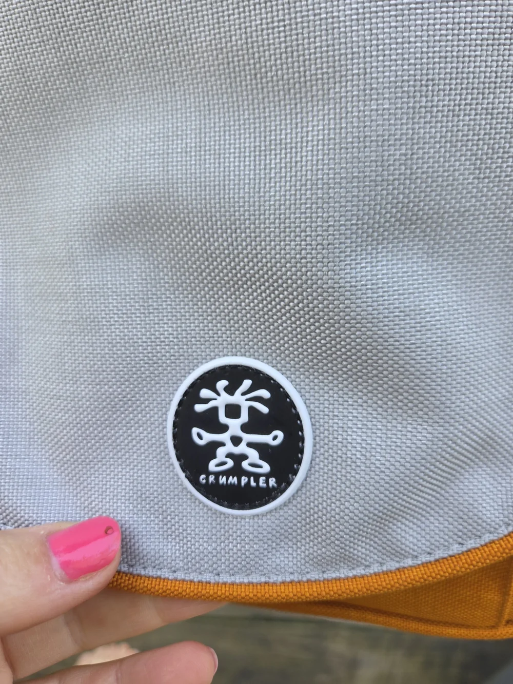 Gray & Orange Crumpler Aggott Crossbody Bag